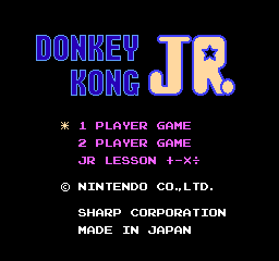 Donkey Kong Jr. + Jr. Lesson (Japan) Title Screen